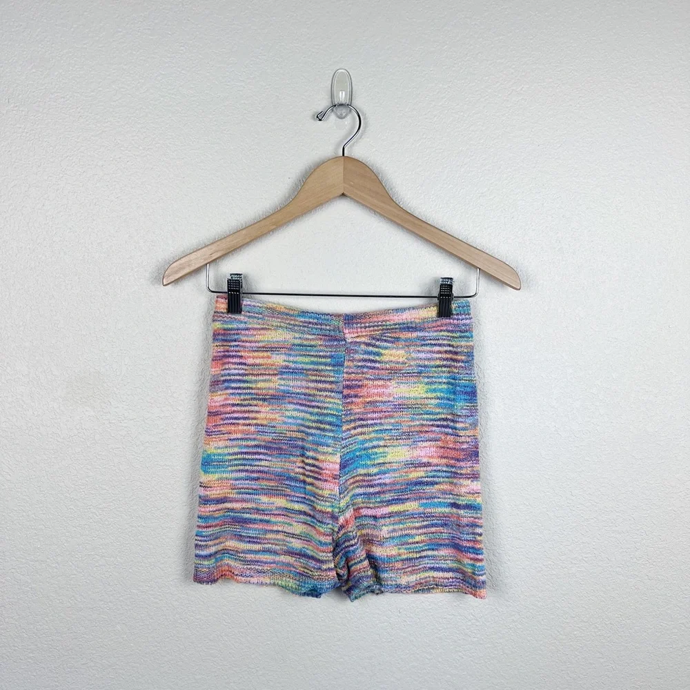 REHAB LAB Multicolored Knitted Crochet  High Rise Shorts - Picture 2 of 5